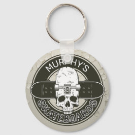 Aangepaste SkaterNAAM Skull Skateboarden Schaats Sleutelhanger