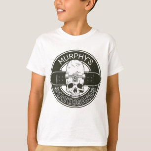 Aangepaste SkaterNAAM Skull Skateboarden Schaats T-shirt