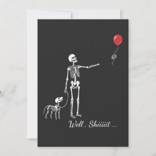 Aangepaste Skelet en Hond Verloren Ballon Hallowee Kaart