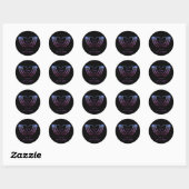 Aangepaste skelet gotische handen liefde hartvorm ronde sticker (Vel)