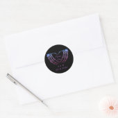 Aangepaste skelet gotische handen liefde hartvorm ronde sticker (Envelop)