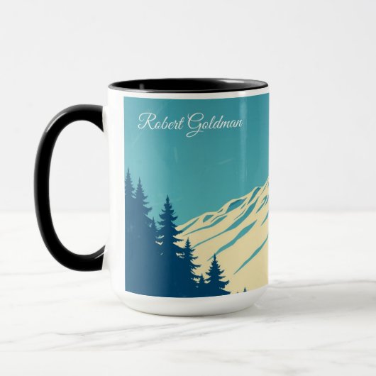 Aangepaste Ski Club Aspen Retro 70s Berg Mok (Links)