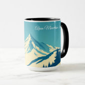 Aangepaste Ski Club Aspen Retro 70s Berg Mok (Voorkant rechts)