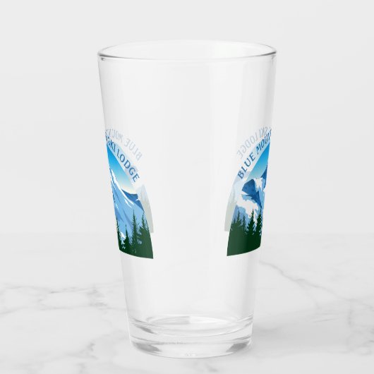 Aangepaste Ski Lodge Winter Resort Snowy Mountain Glas (Rechts)