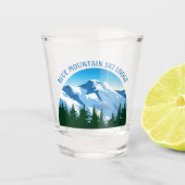 Aangepaste Ski Lodge Winter Resort Snowy Mountain Shot Glas (Voorkant)