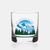 Aangepaste Ski Lodge Winter Resort Snowy Mountain Whisky Glas (Voorkant)