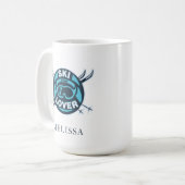 Aangepaste Ski Lover Sneeuwsport Naam Koffiemok (Voorkant links)