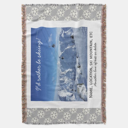 Aangepaste skifoto's op afheuvel Snowflake Cozy Deken (Voorkant Verticaal)