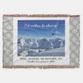 Aangepaste skifoto's op afheuvel Snowflake Cozy Deken (Voorkant)