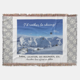 Aangepaste skifoto's op afheuvel Snowflake Cozy Deken
