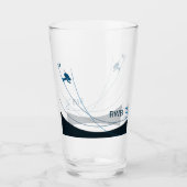 Aangepaste skihut voor monogram initialen glas (Voorkant)