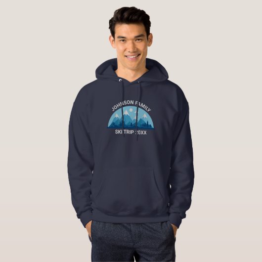 Aangepaste skireis wintervakantie hoodie (Voorkant volledig)