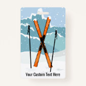 Aangepaste skischoenen badge (Voorkant)