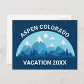 Aangepaste skistad Colorado City Mountain Vacation Briefkaart (Voorkant / Achterkant)
