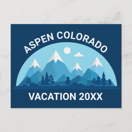 Aangepaste skistad Colorado City Mountain Vacation Briefkaart (Voorkant)