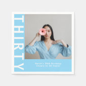 Aangepaste Sky Blue 30e verjaardag Party servetten (Voorkant)