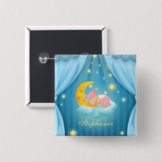 Aangepaste slaapstand | Pin-Button Vierkante Button 5,1 Cm (Voorkant /achterkant)