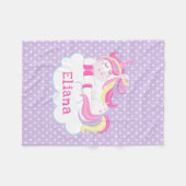 Aangepaste slaapstand Unicorn Kinder rugleuning Fleece Deken (Voorkant (Horizontaal))