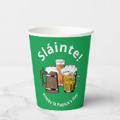 Aangepaste sláinte St Patricks Day Papieren Bekers (Achterkant)