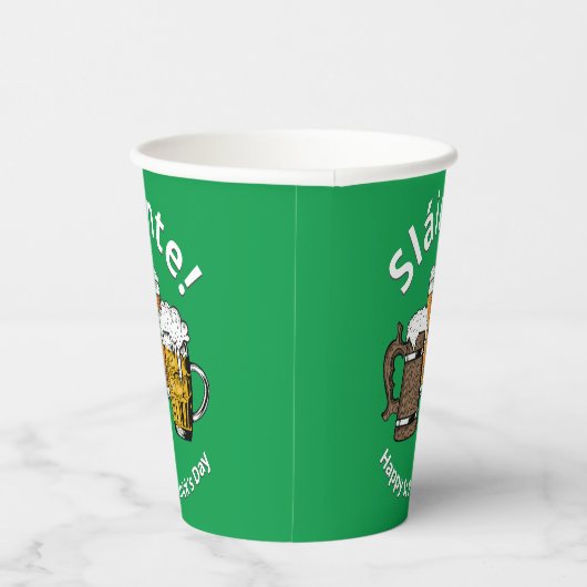 Aangepaste sláinte St Patricks Day Papieren Bekers (Rechts)