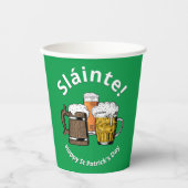 Aangepaste sláinte St Patricks Day Papieren Bekers (Voorkant)