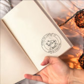 Aangepaste Sleeping Kitten in een Teacup Bookplate Rubberstempel