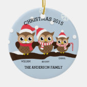 Aangepaste sleepnetfamilie met 3 kerst keramisch ornament (Voorkant)