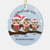 Aangepaste sleepnetfamilie met 3 kerst keramisch ornament (Links)