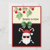 Aangepaste "Sleighin' in Style!" Kerstgroet Feestdagenkaart (Voorkant)