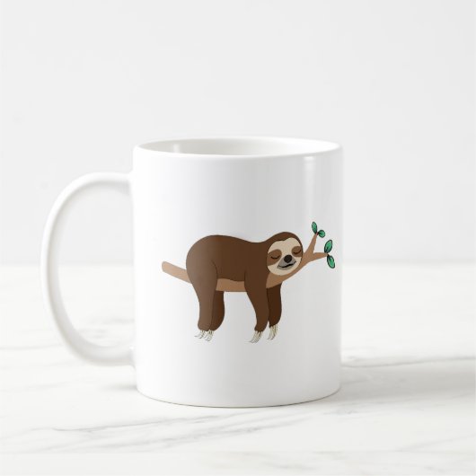 Aangepaste sleufmaten grappige Sloth Jokes Koffiemok (Links)