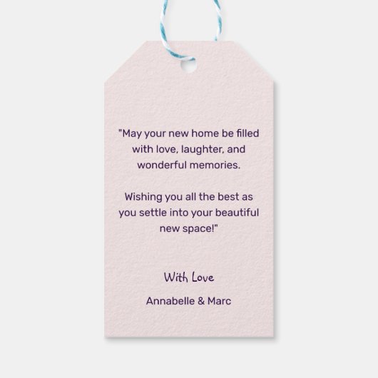 Aangepaste sleutelfoto Gefeliciteerd met uw nieuwe Cadeaulabel (Achterkant)