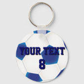 Aangepaste Sleutelhanger blauw Voetbal (Voorkant)