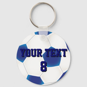 Aangepaste Sleutelhanger blauw Voetbal