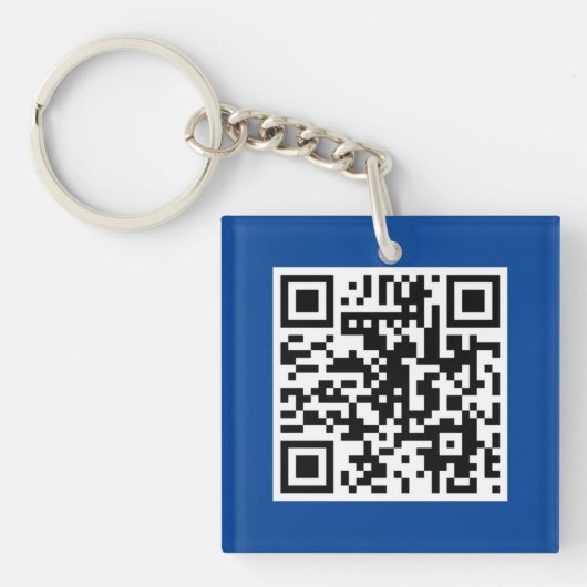 Aangepaste Sleutelhanger blauwe QR-CODE (voorkant)