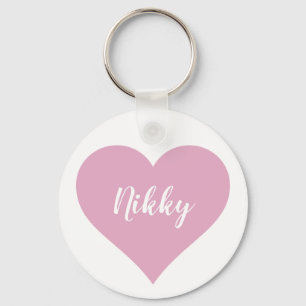 Aangepaste Sleutelhanger Button met roze hart