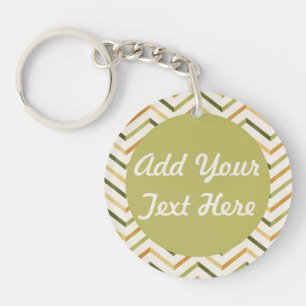 Aangepaste Sleutelhanger groene/Oranje Chevron