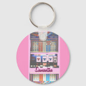 Aangepaste Sleutelhanger Lucky Slot Machine roze (Voorkant)
