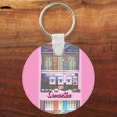 Aangepaste Sleutelhanger Lucky Slot Machine roze (Voorkant)