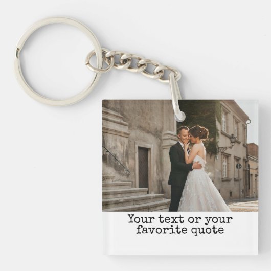 Aangepaste sleutelhanger met citaat, Foto sleutelh (voorkant)