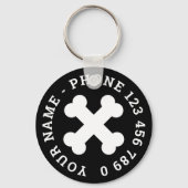 Aangepaste sleutelhanger met gekruiste beenderen,  (Voorkant)