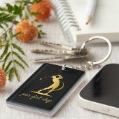 Aangepaste sleutelhanger met jouw naam voor golfer (Voorkant Rechts)