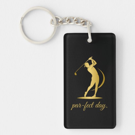 Aangepaste sleutelhanger met jouw naam voor golfer (Voorkant)