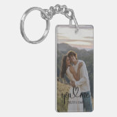 Aangepaste sleutelhanger met koppel foto – Persoon (Voorkant Links)