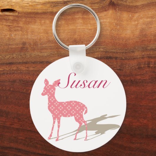 Aangepaste Sleutelhanger "Roze Bambi" (Voorkant)