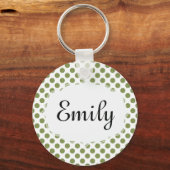 Aangepaste Sleutelhanger van groene en witte pokad (Voorkant)
