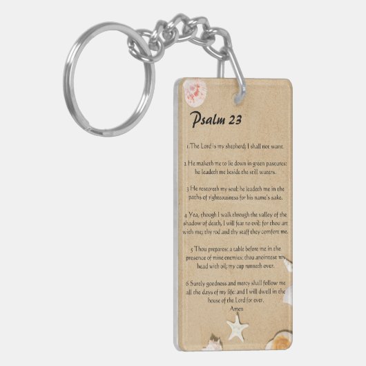 Aangepaste sleutelhanger van Psalm 23 (Voorkant Links)