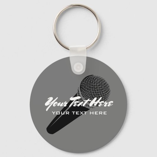 Aangepaste sleutelhanger voor audio microfoonpicto (Voorkant)