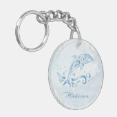 Aangepaste Sleutelhanger voor blauwe dolfijn (Voorkant Links)