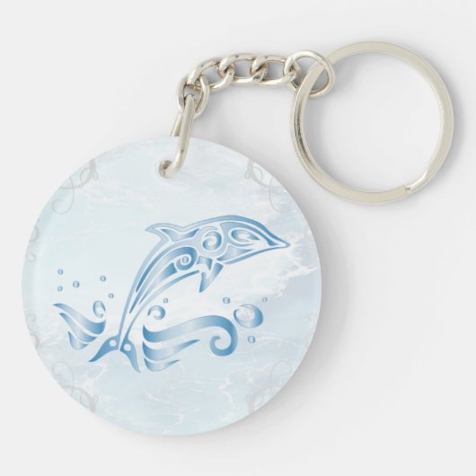 Aangepaste Sleutelhanger voor blauwe dolfijn (Achterkant)