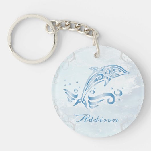 Aangepaste Sleutelhanger voor blauwe dolfijn (Voorkant)
